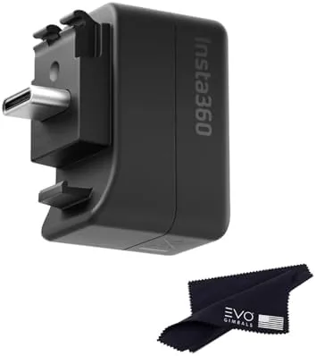 Insta360 X5/X4 Air Mic Adapter, External Microphone Adapter X5 Camera,Type-C and 3.5mm Audio Ports Support Charging While Recording